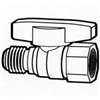 BrassCraft TBV6F-8 Gas Ball Valve, 3/8 x 1/2 in Connection, Flared x FIP, 5 psi Pressure