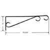 Landscapers Select GB0283L Hanging Plant Bracket, 15-1/2 in L, Steel, Black, Black, Wall
