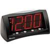 Westclox 66705 Alarm Clock, LED Display, Black Case, 6-1/2 in W x 3 in D x 3-3/4 in H