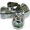 Camco USA 20113 Y-Style Garden Hose Shut-Off Valve, Male x Male, Metal, Silver