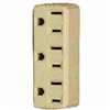 Eaton Wiring Devices 1147V-BOX Outlet Adapter, 2-Pole, 15 A, 125 V, 3-Outlet, NEMA: NEMA 5-15R, Ivory