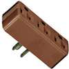 Eaton Wiring Devices 1747B-BOX Outlet Tap, 2-Pole, 15 A, 125 V, 3-Outlet, Brown, 1 in L x 2.88 in W x 1 in H