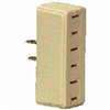 Eaton 1747V-BOX Non-Grounded Polarized Outlet Tap, 2 -Pole, 15 A, 125 V, 3 -Outlet, NEMA: NEMA 1-15R, Ivory