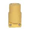 Eaton Wiring Devices 4887-BOX Electrical Connector, Straight Blade, 1/4 to 21/32 in, 2-Pole, 15 A, 125 V, Yellow