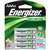 Energizer NH12BP-4 Battery, 1.2 V Battery, 850 mAh, AAA Battery, Nickel-Metal Hydride, Rechargeable