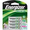Energizer NH12BP-4 Battery, 1.2 V Battery, 850 mAh, AAA Battery, Nickel-Metal Hydride, Rechargeable: Yes