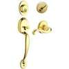 Schlage Plymouth Series F60V PLY/FLA 505 Combination Lockset, Mechanical Lock, Lever Handle, Wave Design, Bright Brass
