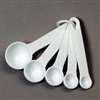 Chef Craft 20434 Measuring Spoon Set, Metric Graduation, Plastic, White