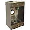 Hubbell 5321-2 Weatherproof Box, 4-Outlet, 1-Gang, Aluminum, Bronze, Powder-Coated