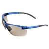 Safety Works 10039206 Safety Glasses, Scratch-Resistant Lens, Semi-Rimless Frame, Blue Frame