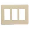 Eaton PJS Series PJS263V Wallplate, 4.87 in L, 6-3/4 in W, 3-Gang, Polycarbonate, Ivory, High-Gloss