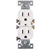 Eaton Wiring Devices 270W Duplex Receptacle, PVC, White, 2-Pole, 15 A, 125 V, Push-in, Side Wiring, NEMA: 5-15R, 3-Wire