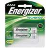 Energizer NH12BP-2 Battery, 1.2 V Battery, 850 mAh, AAA Battery, Nickel-Metal Hydride, Rechargeable: Yes, Black
