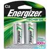 Energizer NH35BP-2 Battery, 1.2 V Battery, 2500 mAh, C Battery, Nickel-Metal Hydride, Rechargeable: Yes, Green/Silver