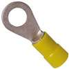 Gardner Bender 20-106 Ring Terminal, 600 V, 12 to 10 AWG Wire, #8 to 10 Stud, Vinyl Insulation, Copper Contact, Yellow