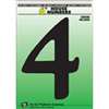 NUMBER HOUSE 4 PLASTIC 6IN BLK - Case of 5