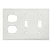 Eaton Wiring Devices 2158W-BOX Combination Wallplate, 4-1/2 in L, 6-3/8 in W, Standard, 3-Gang, Thermoset, White