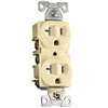 Eaton Wiring Devices BR20V Duplex Receptacle, 2 -Pole, 20 A, 125 V, Back, Side Wiring, NEMA: 5-20R, Ivory