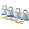 Master Lock 3008D Padlock, Keyed Alike Key, 9/32 in Dia Shackle, 3/4 in H Shackle, Steel Shackle, Steel Body, Laminated