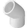 IPEX 435481 Pipe Elbow, 1/2 in, Socket, 45 deg Angle, PVC, White, SCH 40 Schedule, 150 psi Pressure