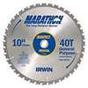 Irwin Marathon 14070 Table Saw Blade, 10 in Dia, 5/8 in Arbor, 40-Teeth, ATB Teeth, Carbide Cutting Edge