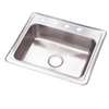 Sterling Middleton Series 14631-4-NA Kitchen Sink, 4-Faucet Hole, 22 in OAW, 6 in OAD, 25 in OAH, Stainless Steel