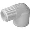 IPEX 435500 Pipe Elbow, 1/2 x 1/2 in, Slip x MPT, 90 deg Angle, PVC, White, SCH 40 Schedule, 600 psi Pressure