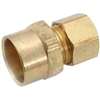 Anderson Metals 750086-0610 Tube Adapter, 3/8 x 5/8 in, Sweat x Compression, Brass