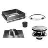 AmeriVent 6HS-RKS Chimney Kit, Stainless Steel, Includes: (1) Ceiling Support, (1) Flat to 6/12 Pitch Flashing