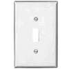 Eaton Wiring Devices PJ1W-10-L Switch Wallplate, 4.87 in L, 3.13 in W, 1 -Gang, Polycarbonate, White, Smooth
