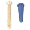 Knape & Vogt 80-88DP WH Screw and Anchor, 320 lb, Plastic/Steel, White, Wall