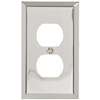 Amerelle 161D Duplex Receptacle Wallplate, 4-5/16 in L, 2-7/8 in W, 1-Gang, Steel, Polished Chrome