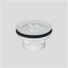 Oatey 42097 Shower Drain, PVC, White, Specifications: Snap-In Cover Design, Solvent Weld Connection, Round Shape