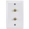 Zenith VW1001WJ2W Dual Coaxial Cable Wall Jack, 4-1/2 in L, 2-3/4 in W, White