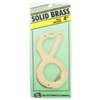 Hy-Ko BR-40 Series BR-40/8 House Number, Character: 8, 4 in H Character, 2-1/2 in W Character, Solid Brass