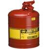 Justrite 7150100 Safety Can, 11-3/4 in Dia, 16-7/8 in OAH, 5 gal, Steel