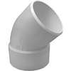 Canplas 192406 Sanitary Street Pipe Elbow, 6 in, Spigot x Hub, 45 deg Angle, PVC, White