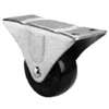 ProSource JC-H02 Rigid Caster, 2-1/2 in Dia Wheel, 1 in W Wheel, Rubber Wheel, Black, 130 lb, Steel Housing Material