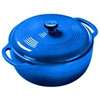 Lodge EC6D33 Dutch Oven, 6 qt, Cast Iron, Blue, Loop Handle