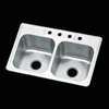Sterling Southhaven Series 11402-4-NA Kitchen Sink, 4-Faucet Hole, 22 in OAW, 8 in OAD, 33 in OAH, Stainless Steel