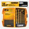 DEWALT DW1341 Drill Bit Set, 14-Piece, HSS, Titanium