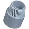 Carlon E943HR-CTN Terminal Adapter, 1-1/2 in MPT x Socket, 2.18 in Dia, 2.1 in L, PVC, Gray