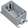 Carlon E981DFN-CTN Switch Box, 1-Gang, 2-Outlet, PVC, Gray, 1/2 in Hub