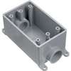 Carlon E981EFN-CTN Switch Box, 1-Gang, 2-Outlet, PVC, Gray