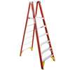 Werner P6208 Platform Ladder, 7 ft 8 in Max Standing H, 300 lb, Type IA Duty Rating, 8-Rung, 3 in D Step, Fiberglass