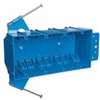Carlon B455A-UPC Outlet Box, 4-Gang, PVC, Blue, Bracket