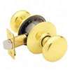 Schlage F Series F10 PLY 605 Passage Knob, Plymouth, Round, 2-3/4 in Dimensions, Metal, Bright Brass, Reversible Hand