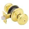 Schlage Georgian Series F40 GEO 605 Privacy Lockset, 2.31 in L x 2.75 in W x 2.75 in H Dimensions, Yes, Bright Brass