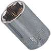 Vulcan MT6490312 Drive Socket, 12 mm Socket, 1/4 in Drive, 6-Point, Chrome Vanadium Steel, Chrome