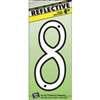 NUMBER HOUSE 8 PLST 4IN REFLEC - Case of 10